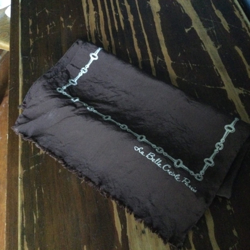 Vintage La Belle Creole - Paris Silk Scarf Horse bit design in a dk brown & gold - Picture 6 of 10